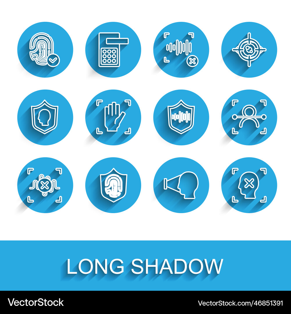 Set line rejection voice recognition fingerprint vector image