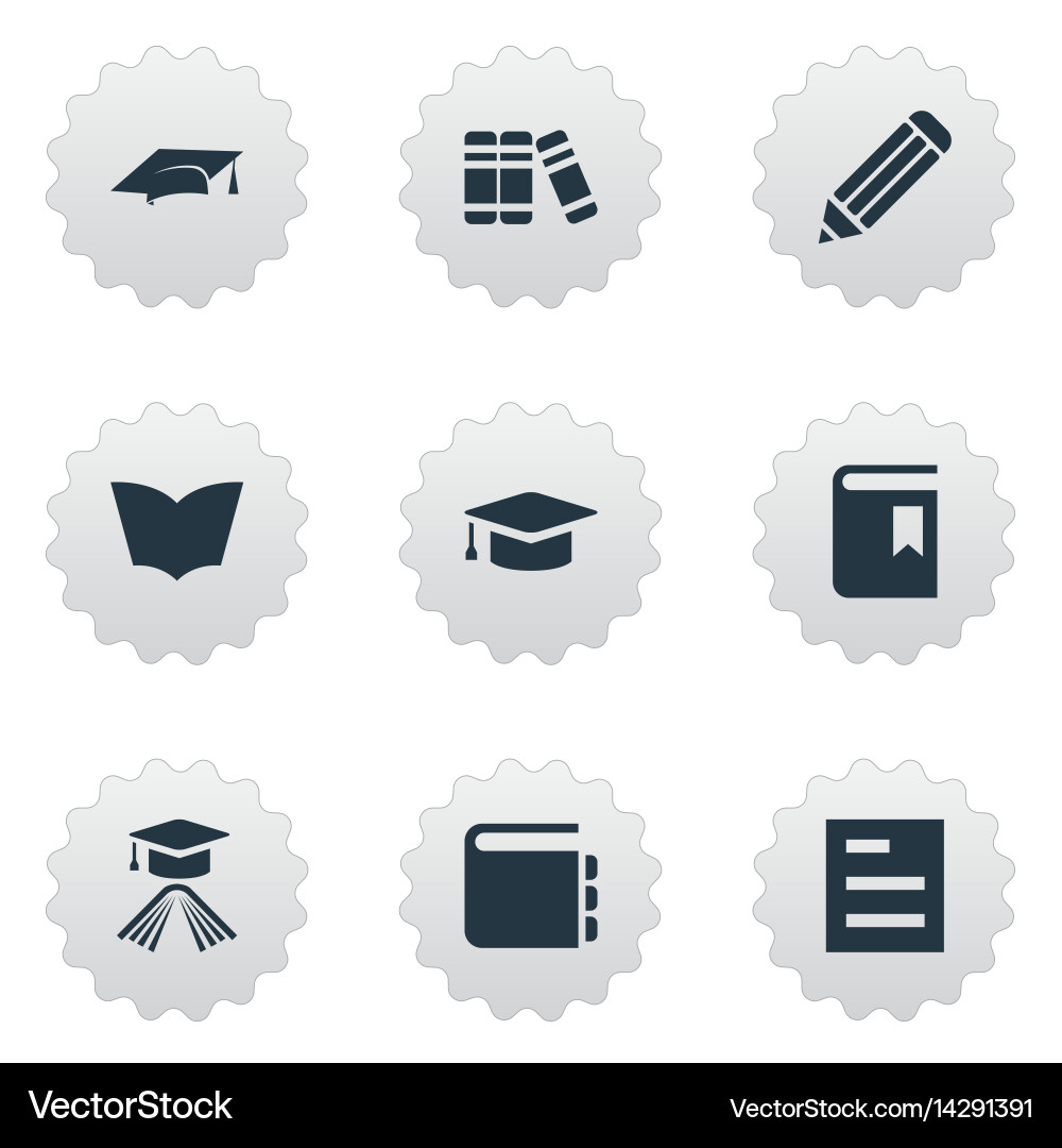 Set of simple knowledge icons vector image