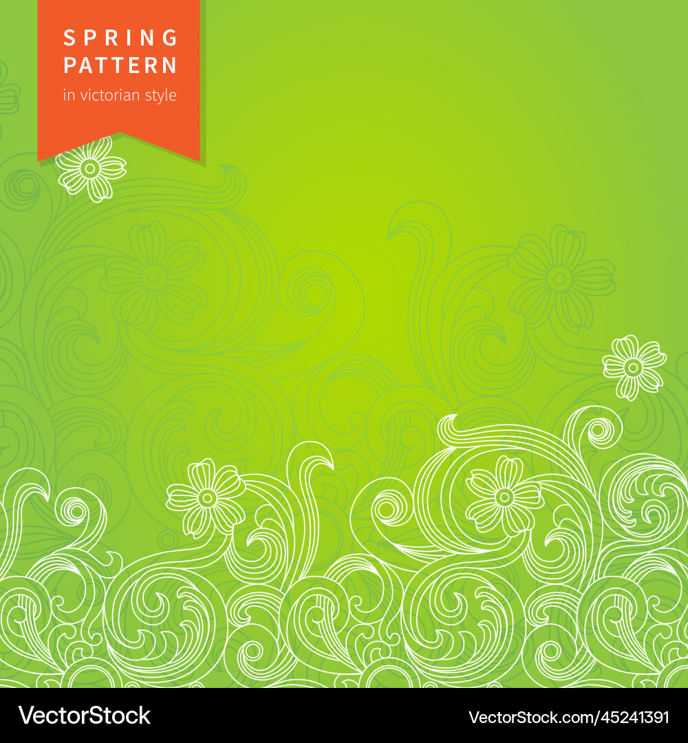 Spring floral pattern in victorian style element Vector Image