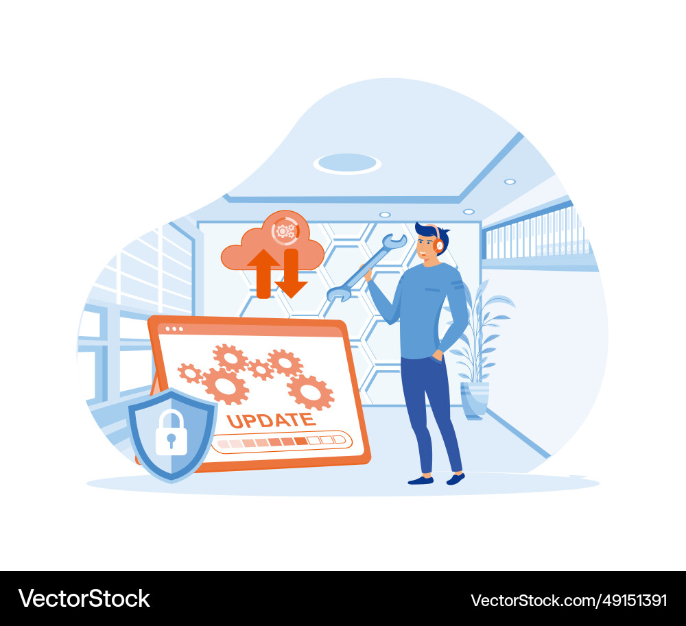 System maintenance update program and application vector image