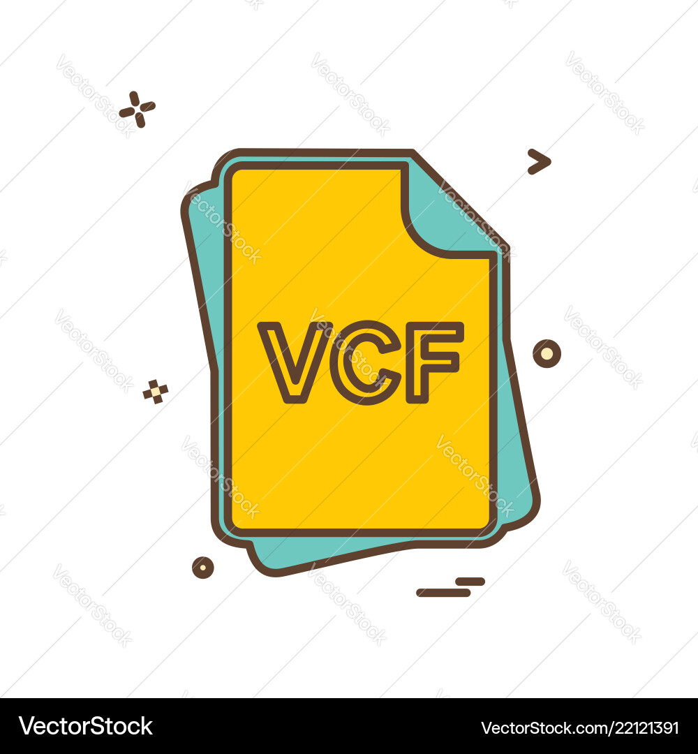 Vcf file type icon design vector image