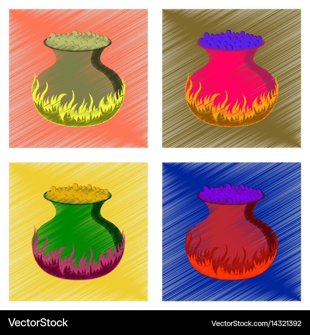 Assembly flat shading style icon potion cauldron Vector Image