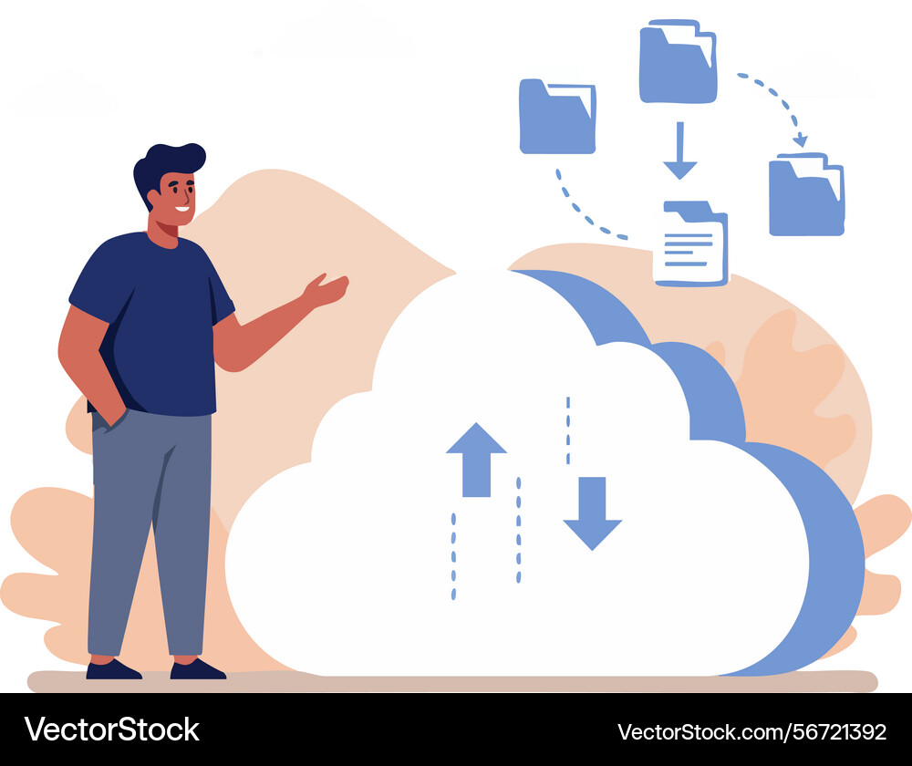 Cloud computing data storage and file sharing Cloud computing data storage and file sharing vector image