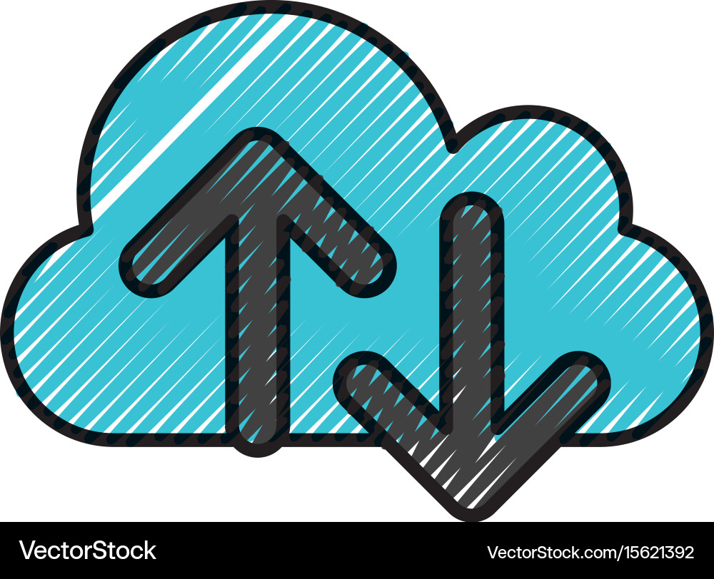 Cloud computing with arrows vector image