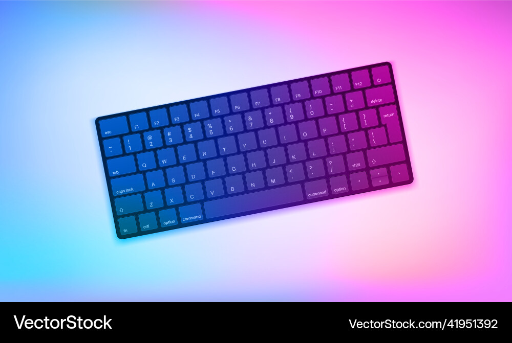 Computer keyboard 3d with holographic effect Computer keyboard 3d with holographic effect vector image
