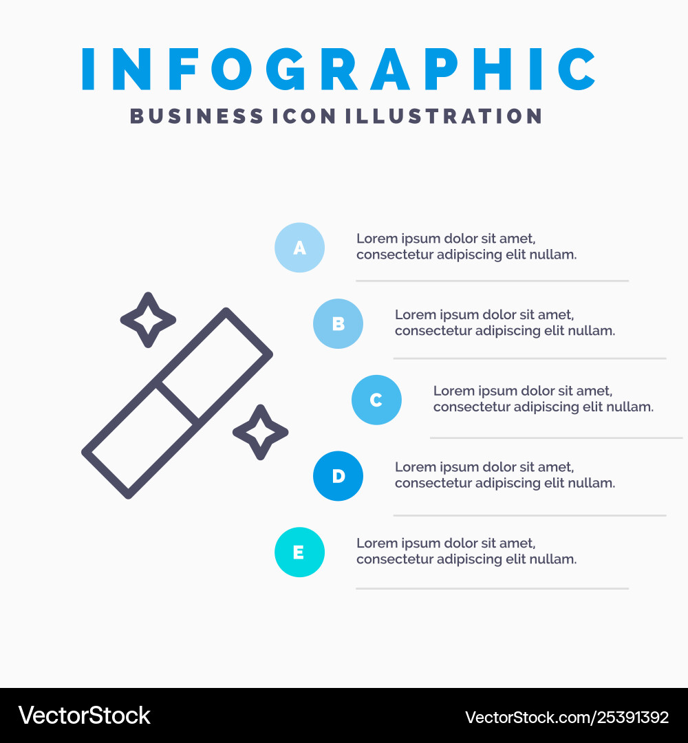 Design graphic tool line icon with 5 steps Design graphic tool line icon with 5 steps vector image