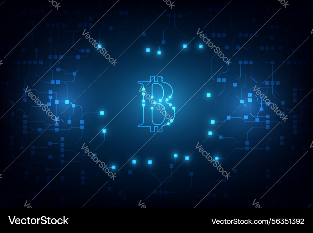 Digital bitcoin crypto currency background Digital bitcoin crypto currency background vector image