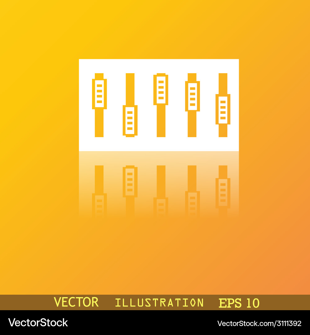Dj console mix handles and buttons icon symbol Vector Image