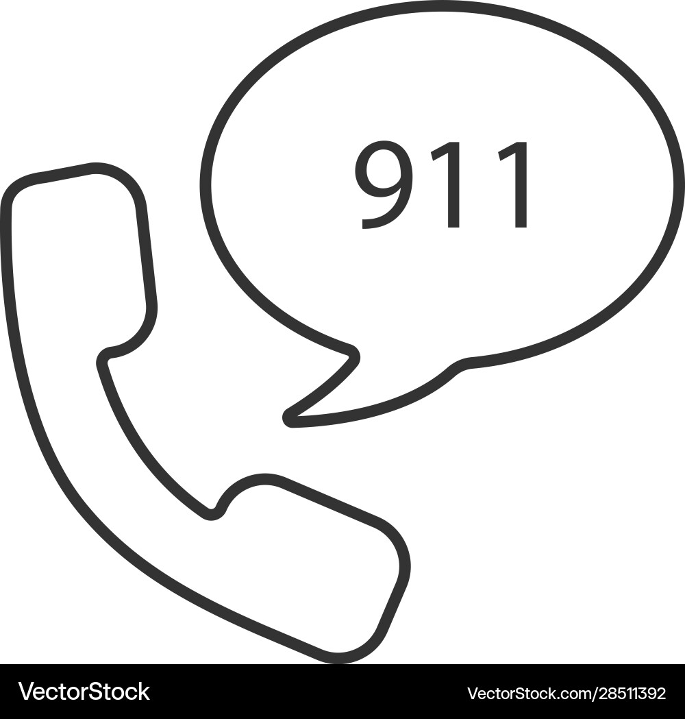 Emergency calling service linear icon Emergency calling service linear icon vector image