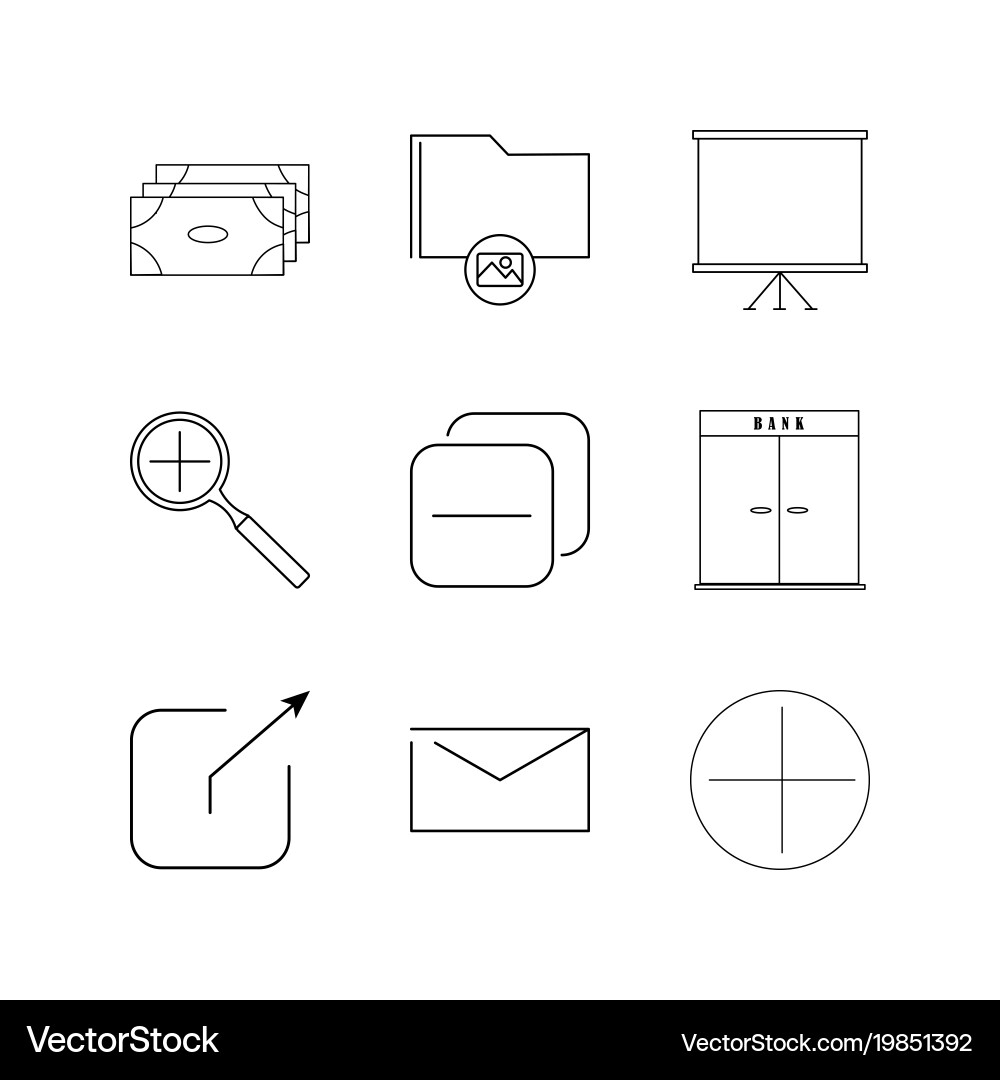 Essential linear icon set simple outline icons Vector Image