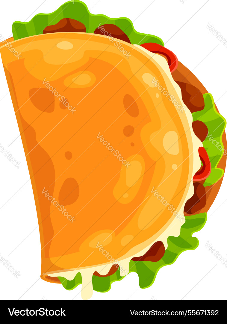 Fast food taco meal abc font typeface letter d Fast food taco meal abc font typeface letter d vector image