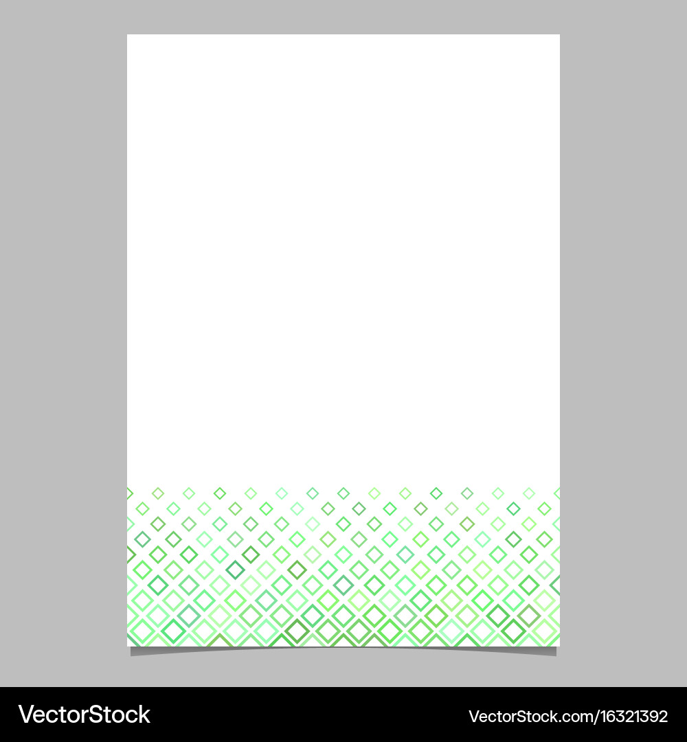 Green diagonal square pattern page template Vector Image