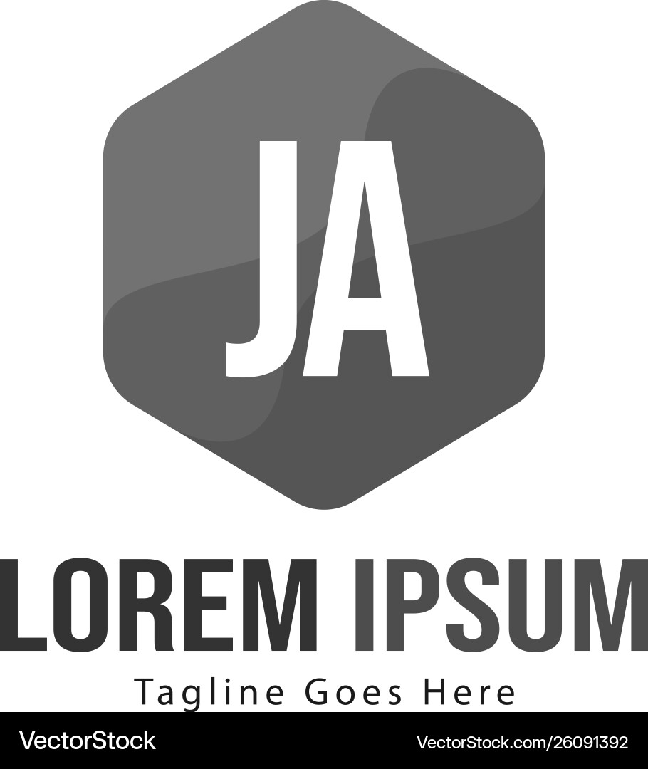 Initial ja logo template with modern frame Vector Image