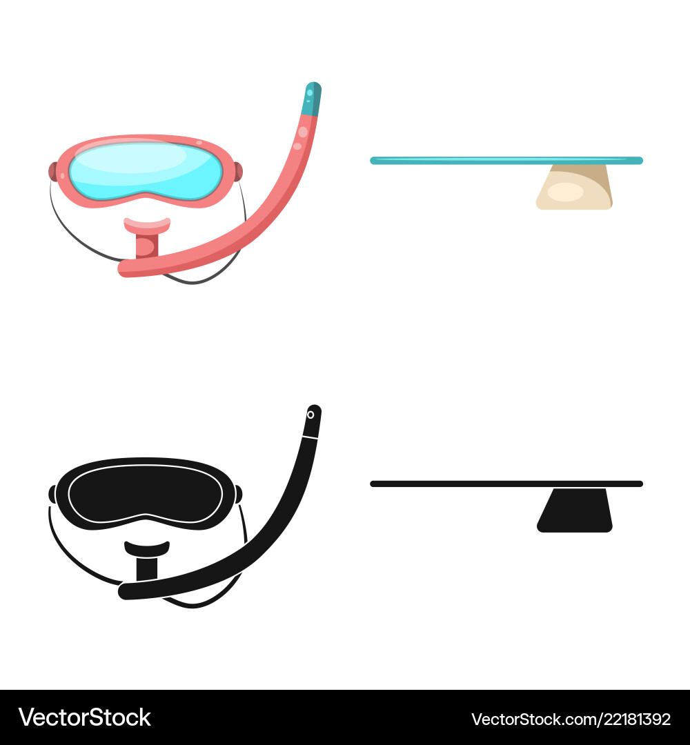 Isolated object of pool and swimming symbol set Vector Image