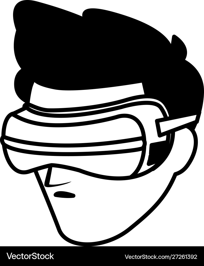 Man using technology augmented reality Vector Image