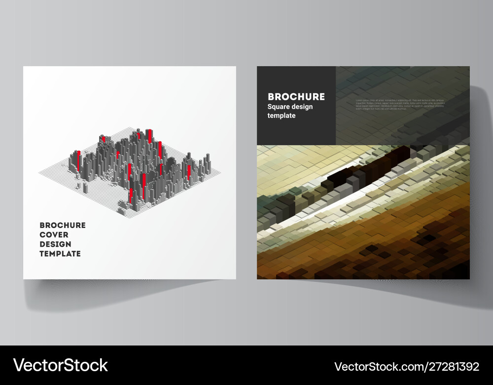 Minimal layout two square format covers Minimal layout two square format covers vector image