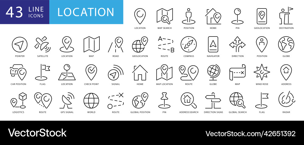 Navigation und Standort Pointer Icons vektorbild