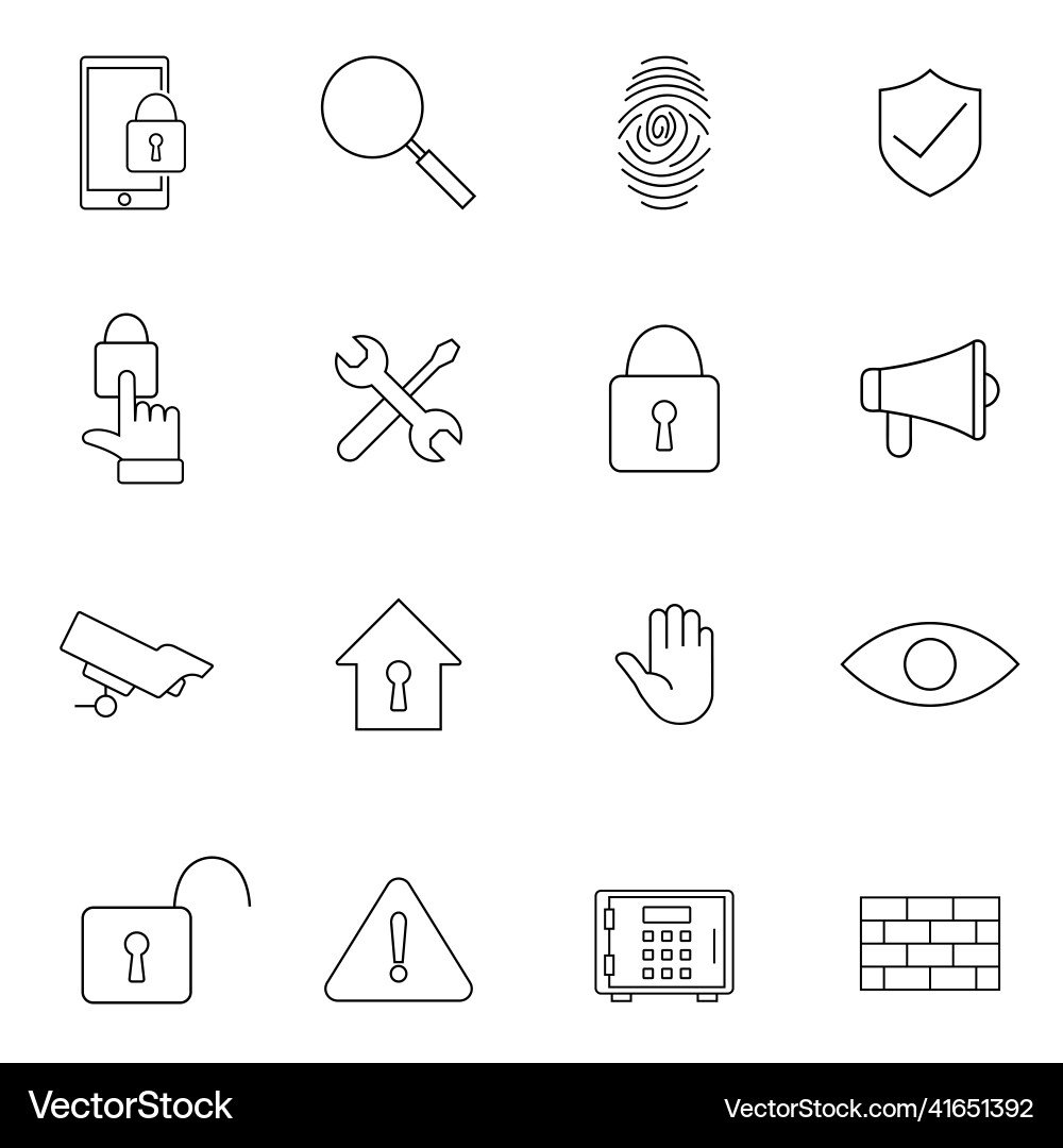 Simple set of security related line icons Simple set of security related line icons vector image
