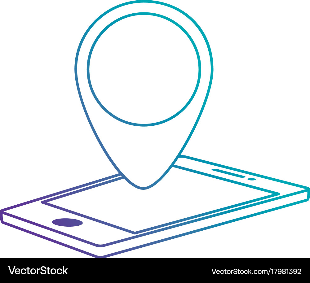 Smartphone with pointer location isolated icon Vector Image