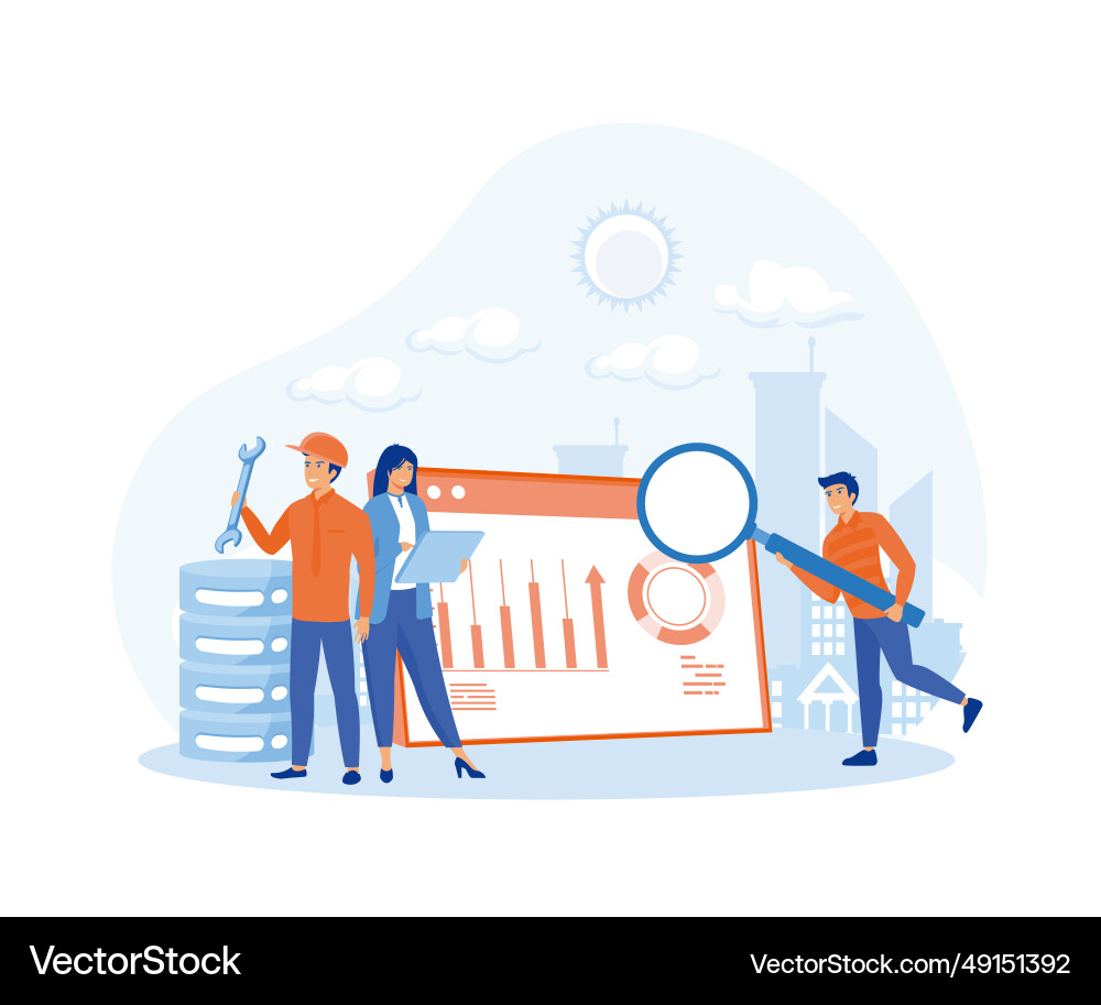 Web hosting or cloud computing poster with system vector image