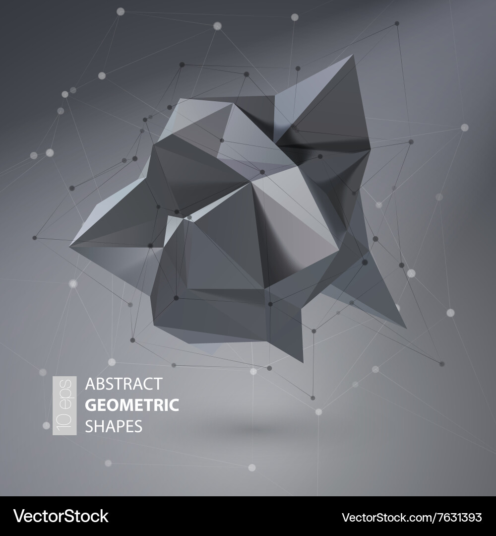 Abstract geometric shape triangular crystal vector image