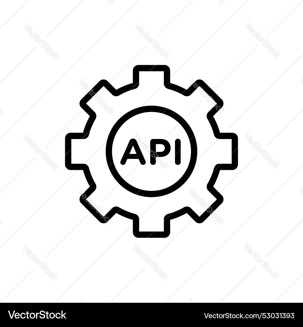 Api icon isolated on white background Api icon isolated on white background Vector Image