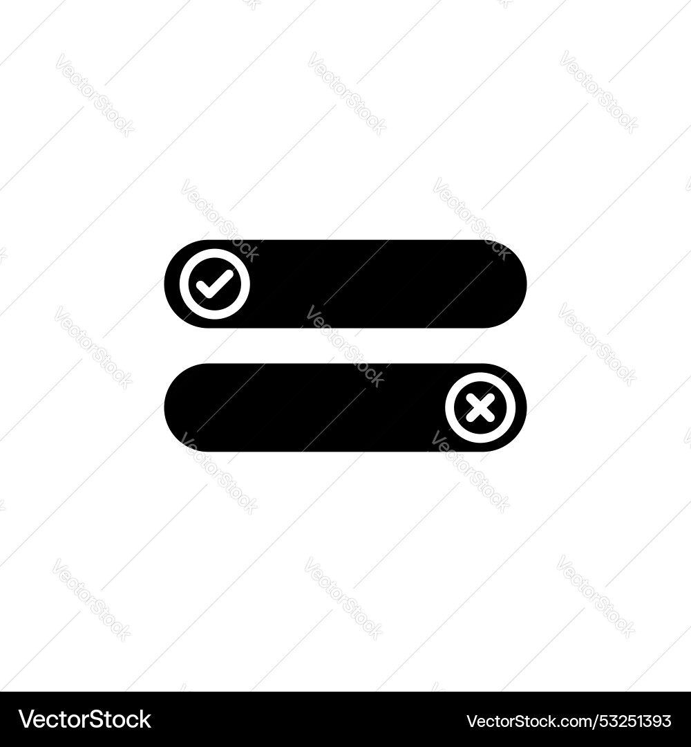 Boolean icon set true and false symbol right Boolean icon set true and false symbol right vector image