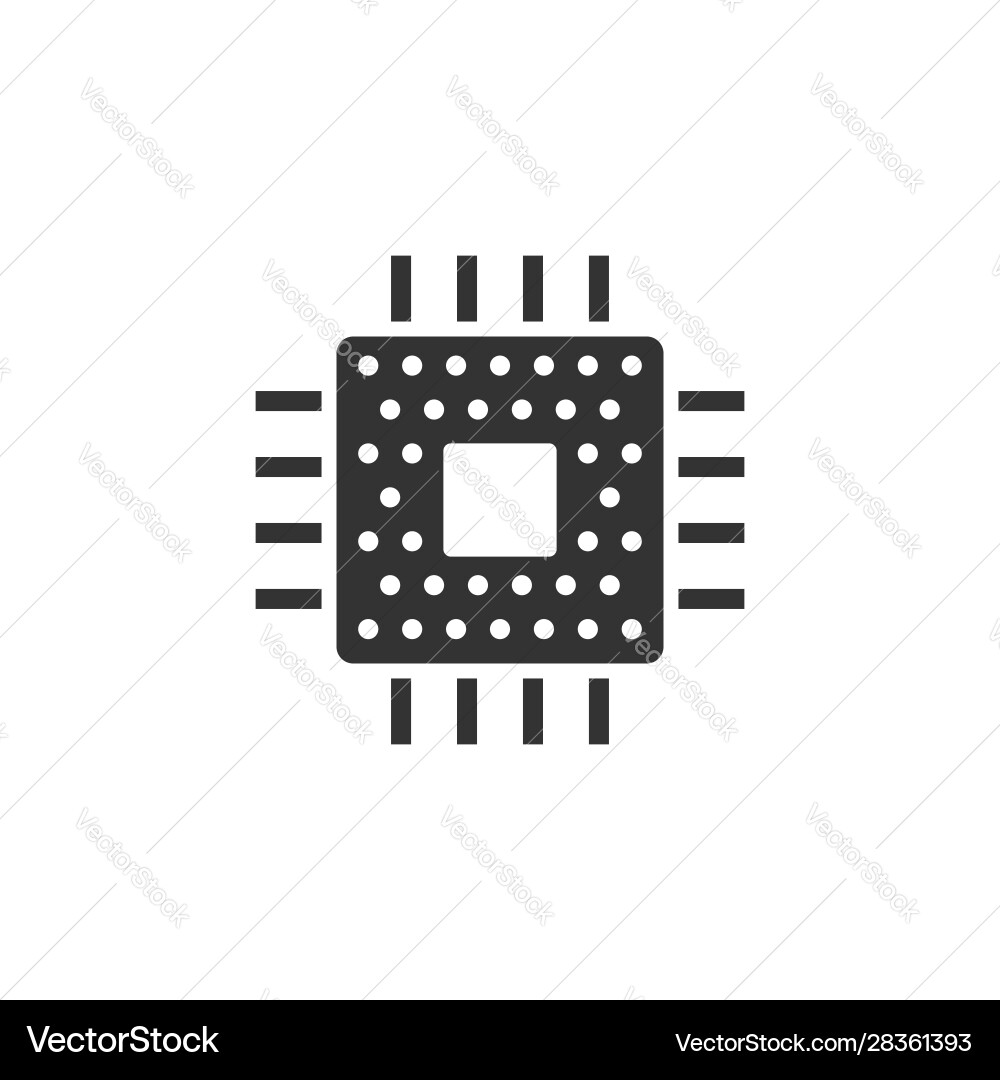 Computer cpu icon in flat style circuit board Computer cpu icon in flat style circuit board Vector Image