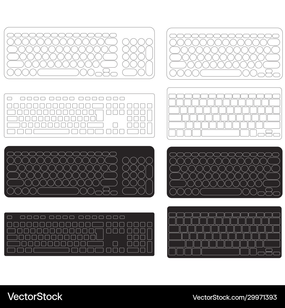 Computer keyboard blank template Vector Image