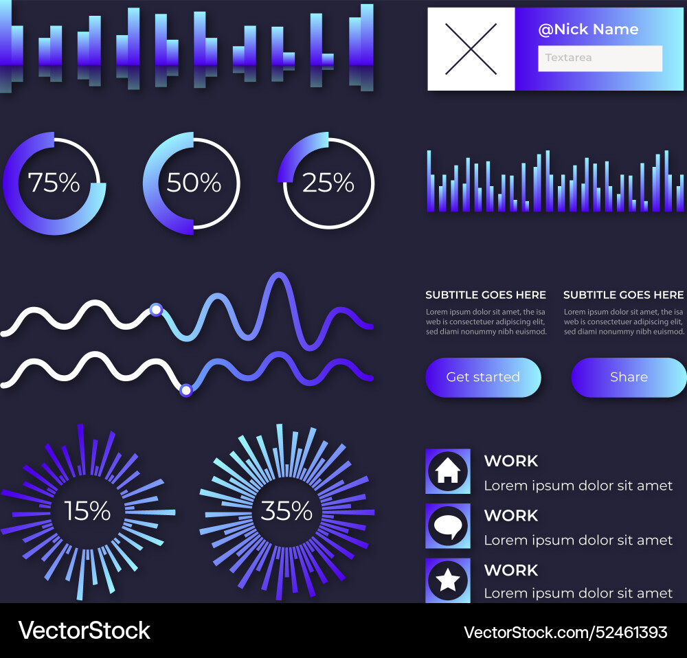 Dashboard element collection Vector Image