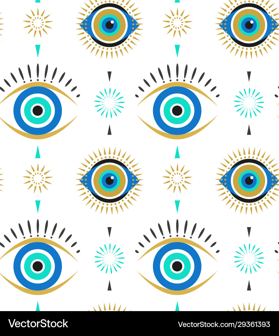 Evil eyes seamless pattern contemporary modern Vector Image