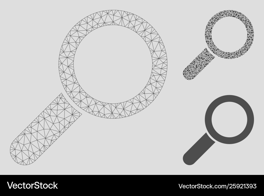 Find mesh wire frame model and triangle Find mesh wire frame model and triangle vector image