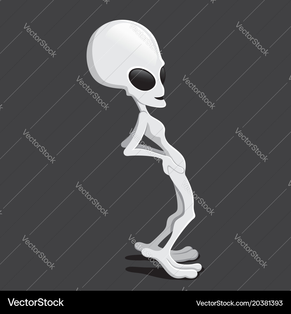 Gray space alien Royalty Free Vector Image - VectorStock
