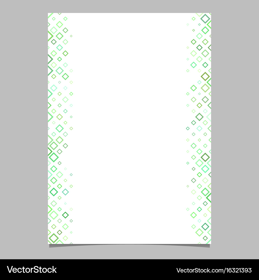 Green diagonal square pattern page template vector image