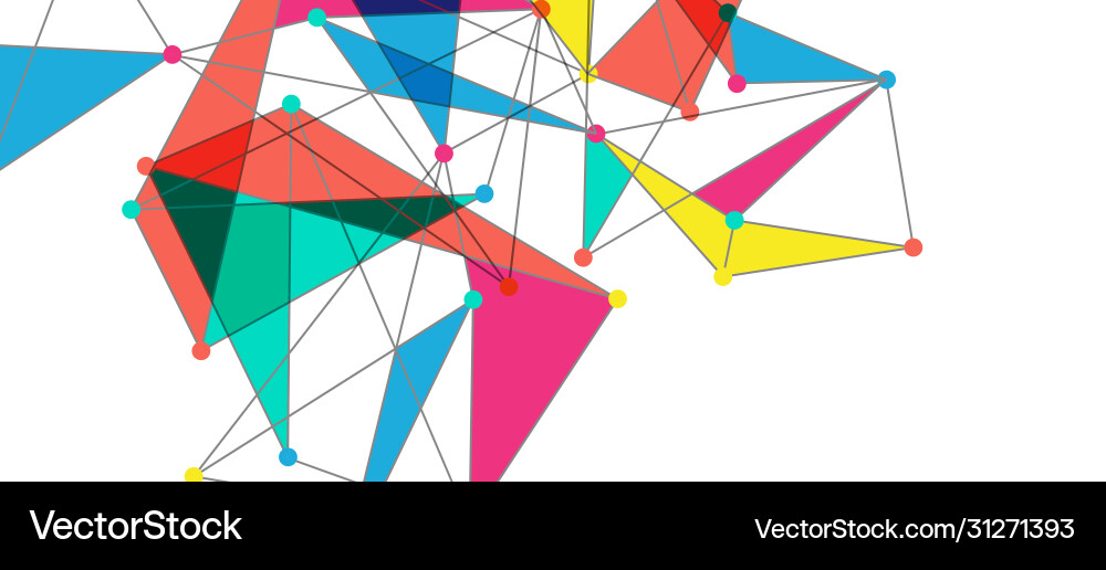 Line points connections triangular technology Vector Image