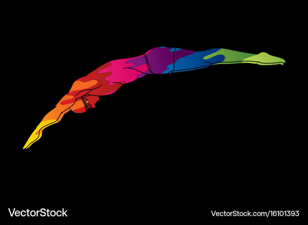 Man Diving into Colorful Pool vector image
