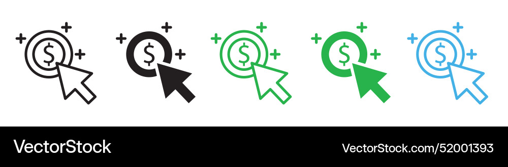 Pay per click icon line art Pay per click icon line art vector image