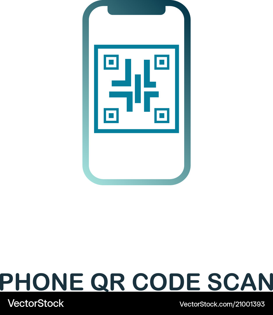 Phone QR Code Scan Icon vector image