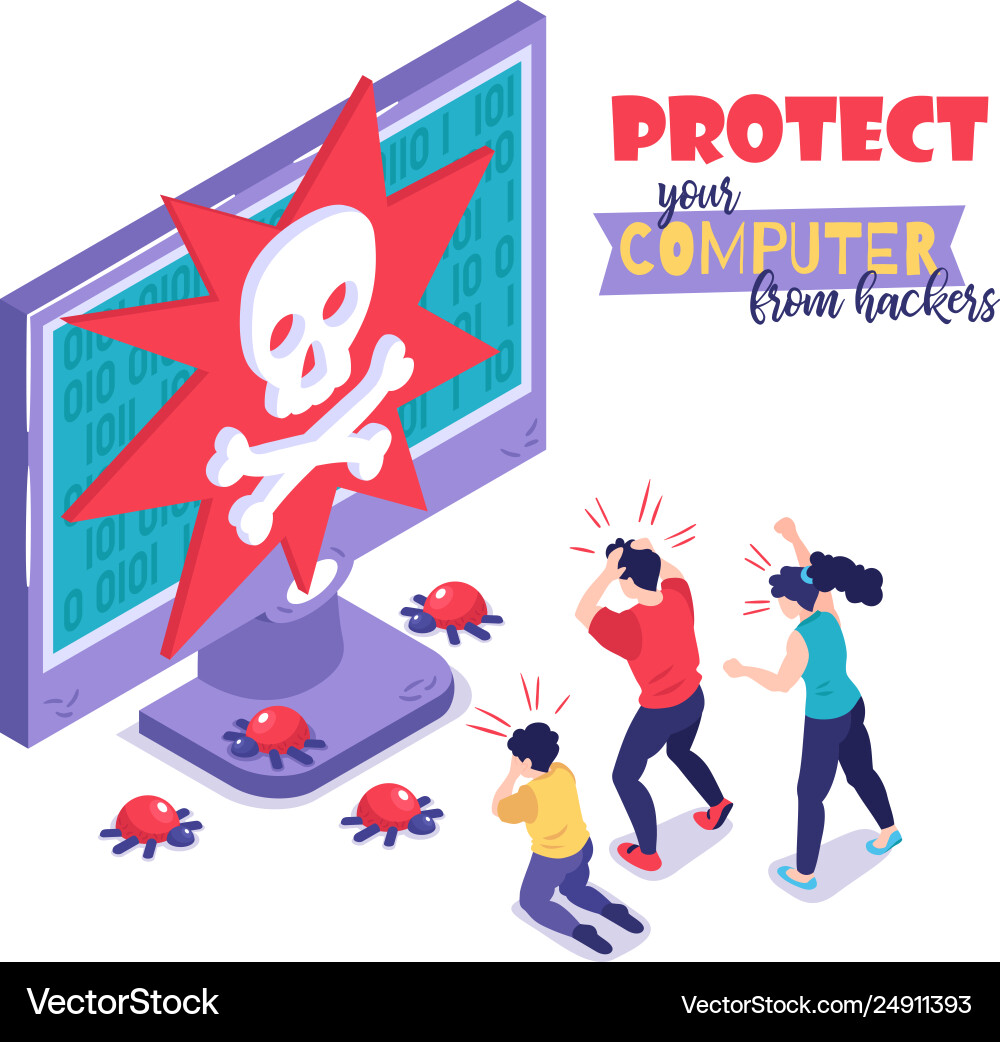Protect computer hackers concept Protect computer hackers concept vector image