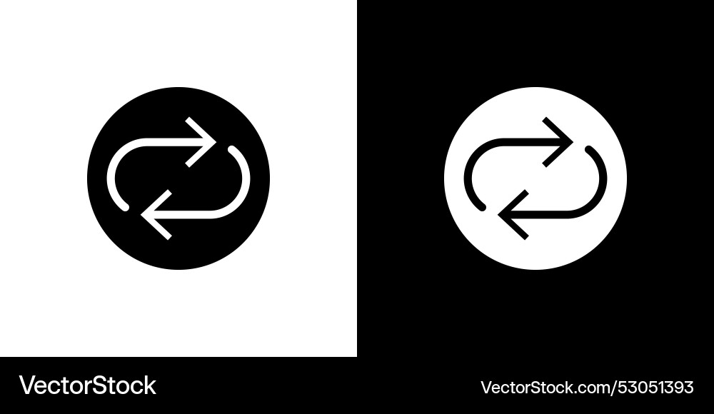 Repeat reload arrow icon flat fill set collection vector image