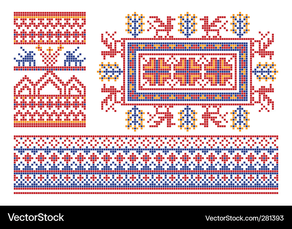 Russian Traditional Patterns vector image