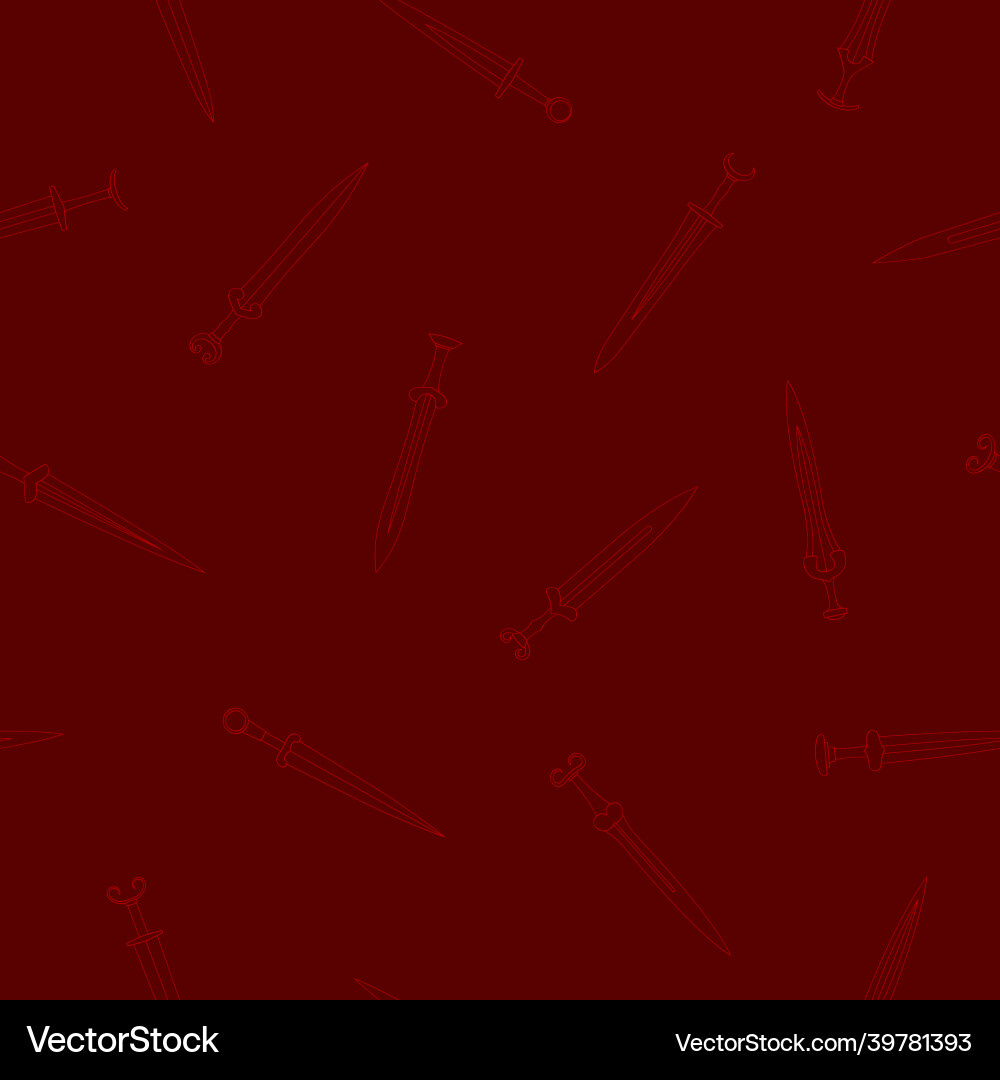 Seamless pattern with ancient swords Vector Image