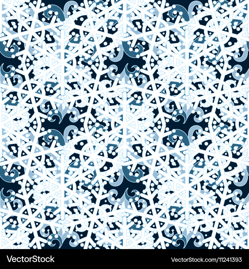 Seamless winter pattern with frozen curls vector image