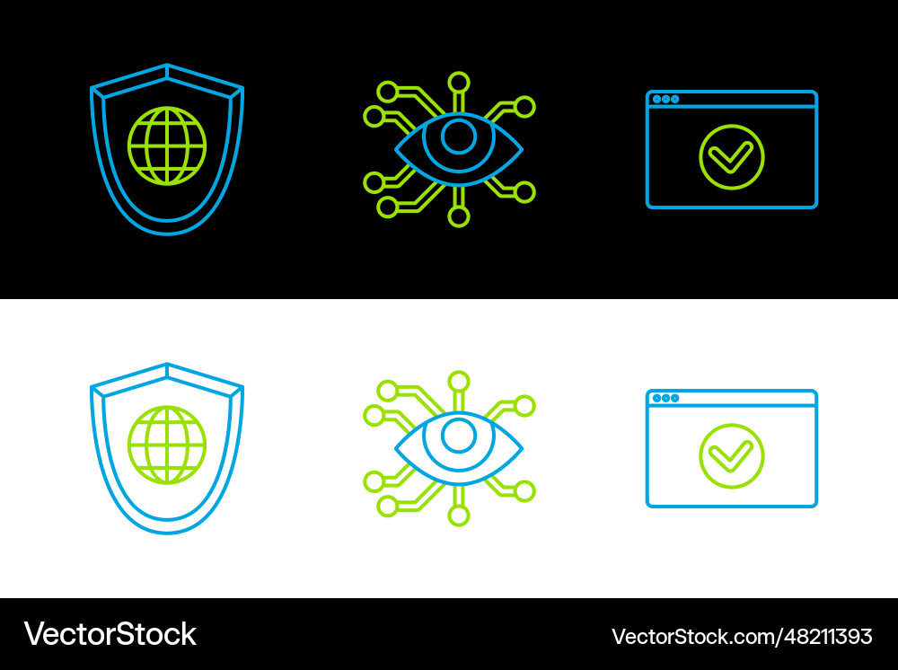 Set line secure your site with https ssl shield vector image