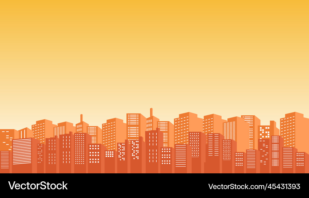 Shades of orange sky from the silhouette Shades of orange sky from the silhouette vector image