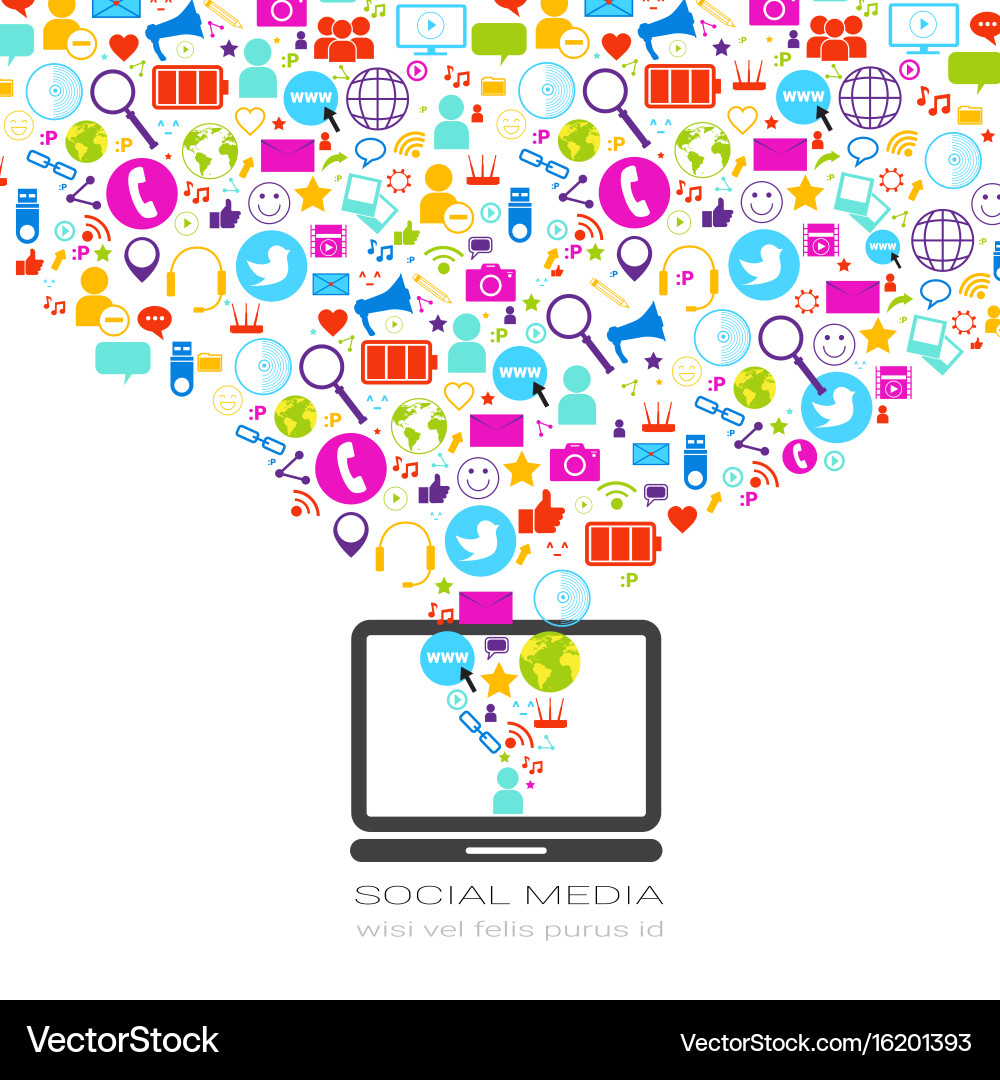 Social Media Network Icons – Royalty-Free Vector | VectorStock, image size:1000x1080