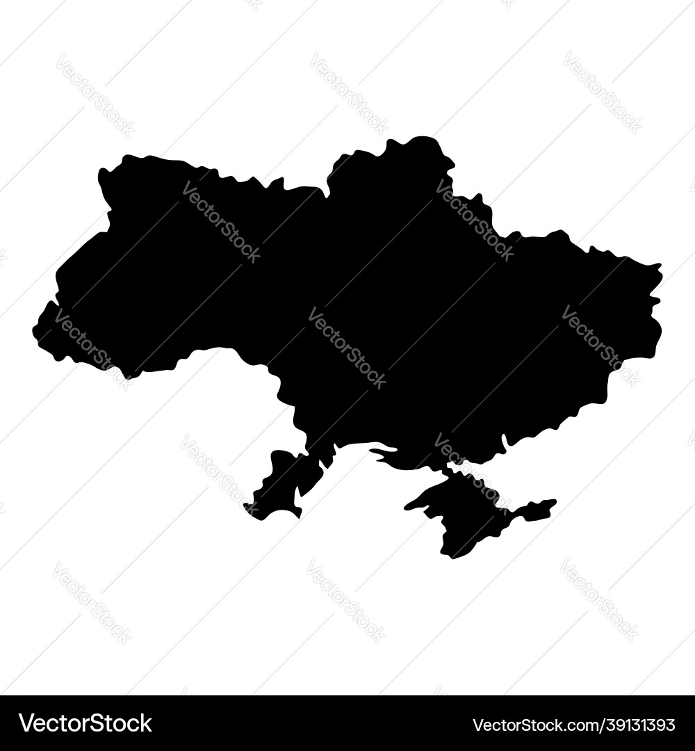 Ukraine Map Silhouette Vector Image