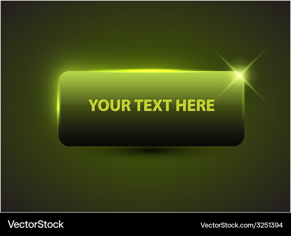 Big green button with sample text vector image