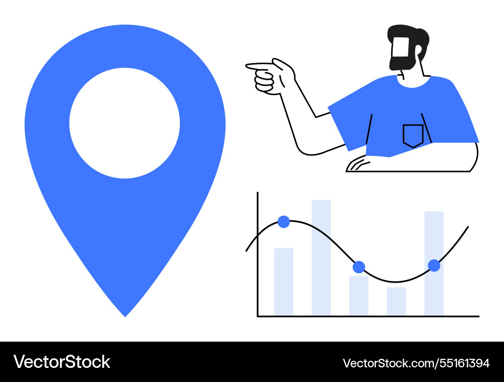 Business analysis and location targeting with data Business analysis and location targeting with data vector image