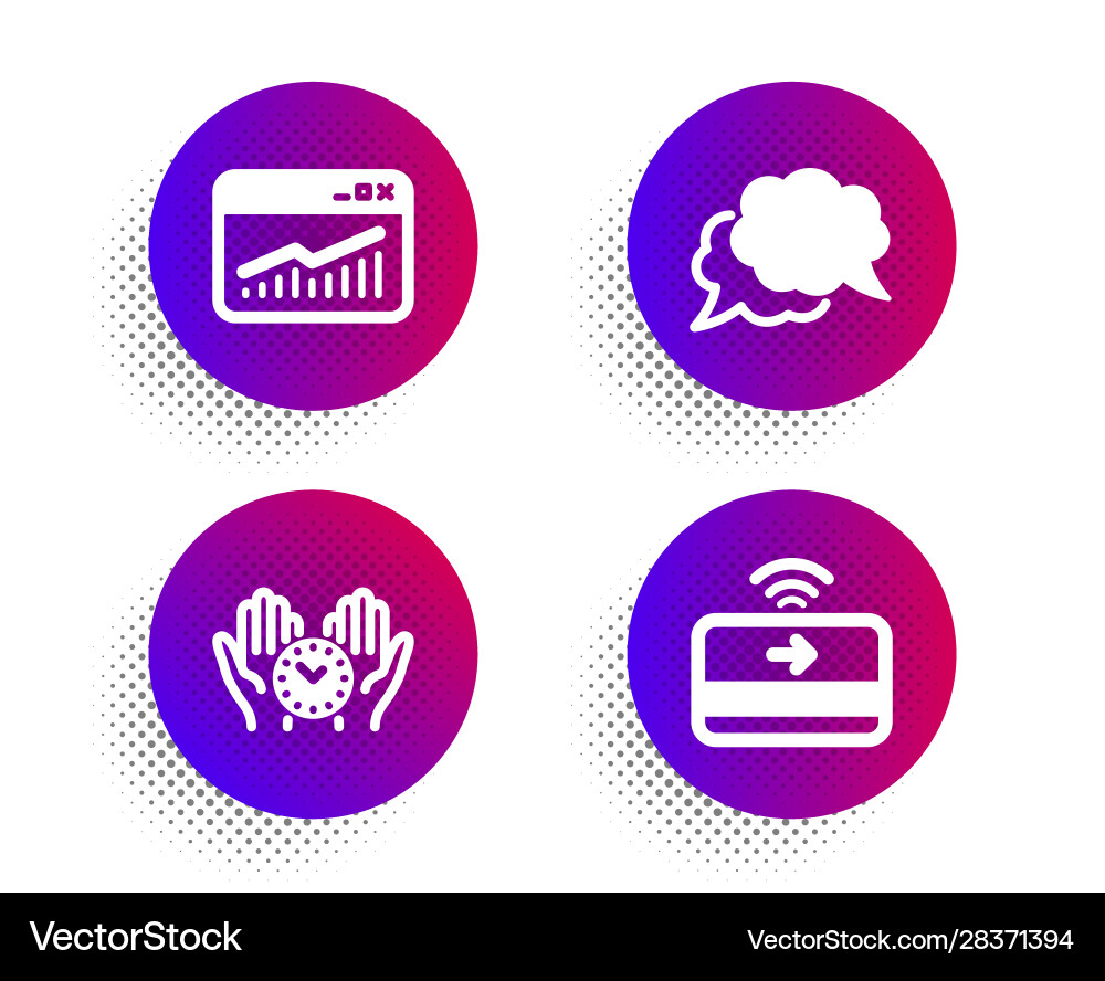 Chat message website statistics and safe time Chat message website statistics and safe time vector image